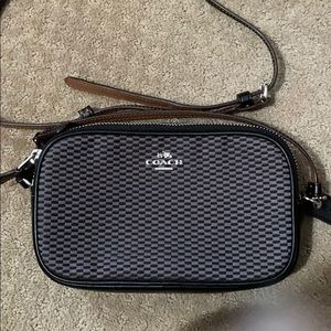 Coach checkered black small cross body